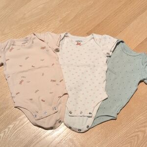 Carter's Pastel Bodysuit Set - Peach, Cream, and Mint